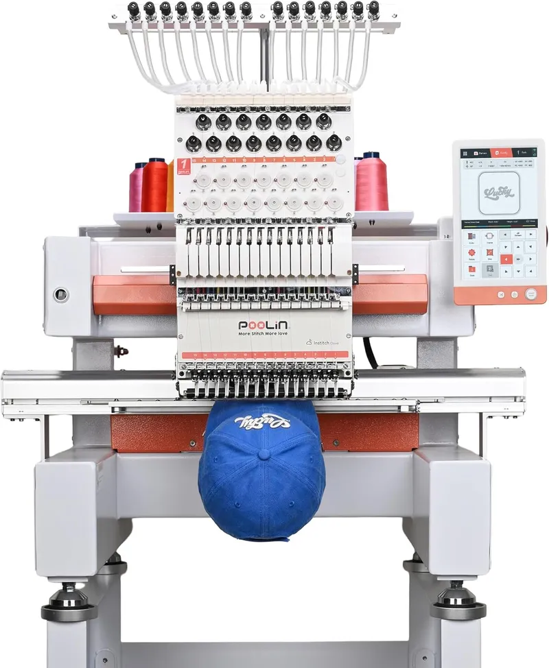 POOLIN EOV 15 Needle Cap Embroidery Machine Vison